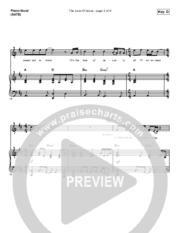 The Love Of Jesus Piano/Vocal & Lead (Mack Brock)