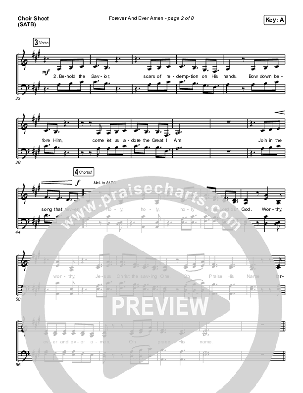 Forever And Ever Amen Choir Sheet (SATB) (Maverick City Music / Brandon Lake / Phil Wickham)