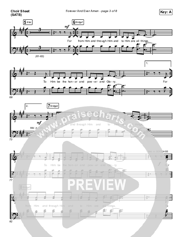 Forever And Ever Amen Choir Sheet (SATB) (Maverick City Music / Brandon Lake / Phil Wickham)