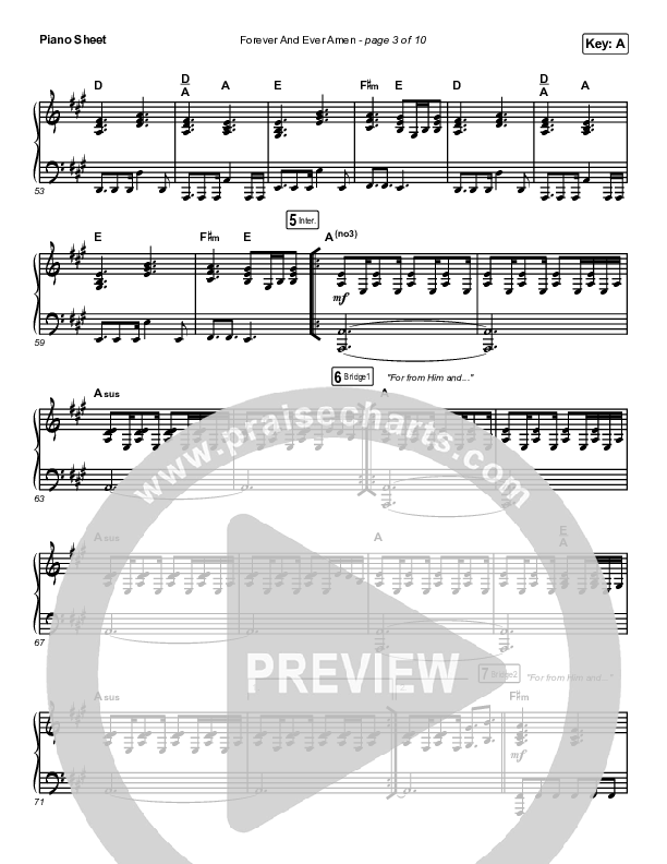 Forever And Ever Amen Piano Sheet (Maverick City Music / Brandon Lake / Phil Wickham)
