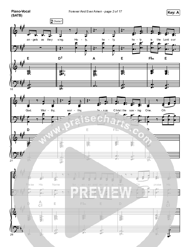 Forever And Ever Amen Piano/Vocal (SATB) (Maverick City Music / Brandon Lake / Phil Wickham)
