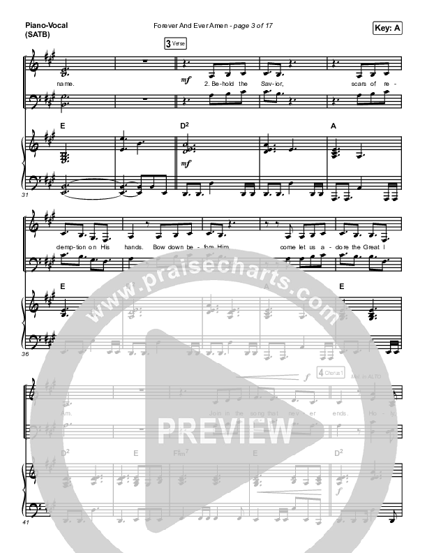 Forever And Ever Amen Piano/Vocal (SATB) (Maverick City Music / Brandon Lake / Phil Wickham)