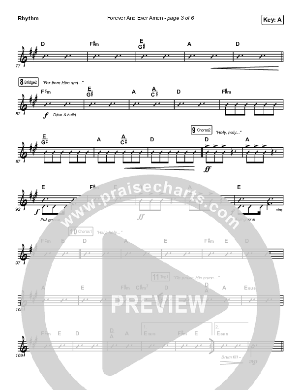 Forever And Ever Amen Rhythm Chart (Maverick City Music / Brandon Lake / Phil Wickham)
