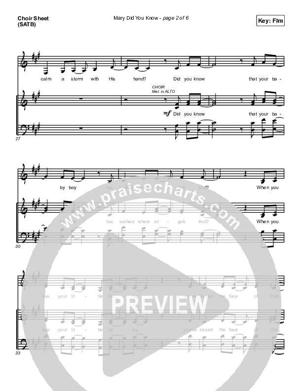 Mary Did You Know Choir Sheet (SATB) (Maverick City Music / Lizzie Morgan / Chandler Moore)