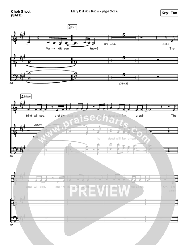 Mary Did You Know Choir Sheet (SATB) (Maverick City Music / Lizzie Morgan / Chandler Moore)