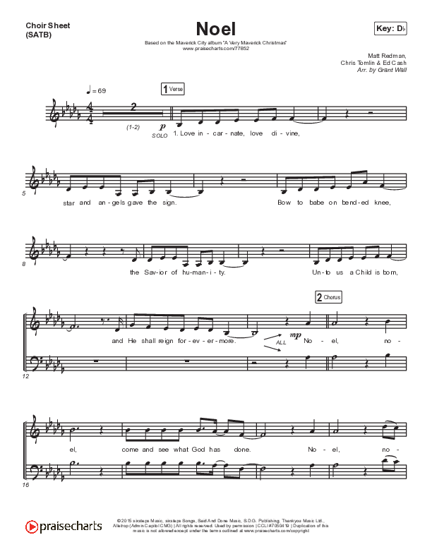 Noel Choir Sheet (SATB) (Maverick City Music / Lizzie Morgan)
