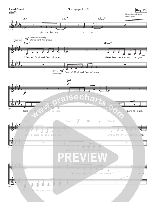 Noel Lead Sheet (SAT) (Maverick City Music / Lizzie Morgan)