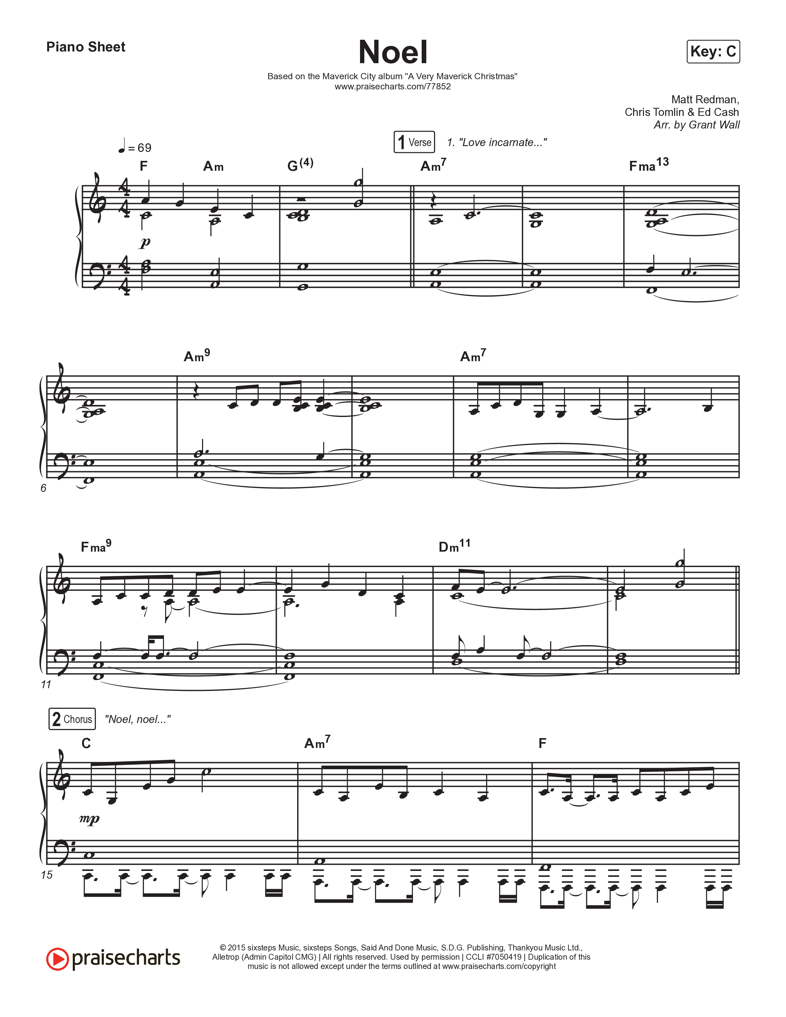 Noel Piano Sheet (Maverick City Music / Lizzie Morgan)