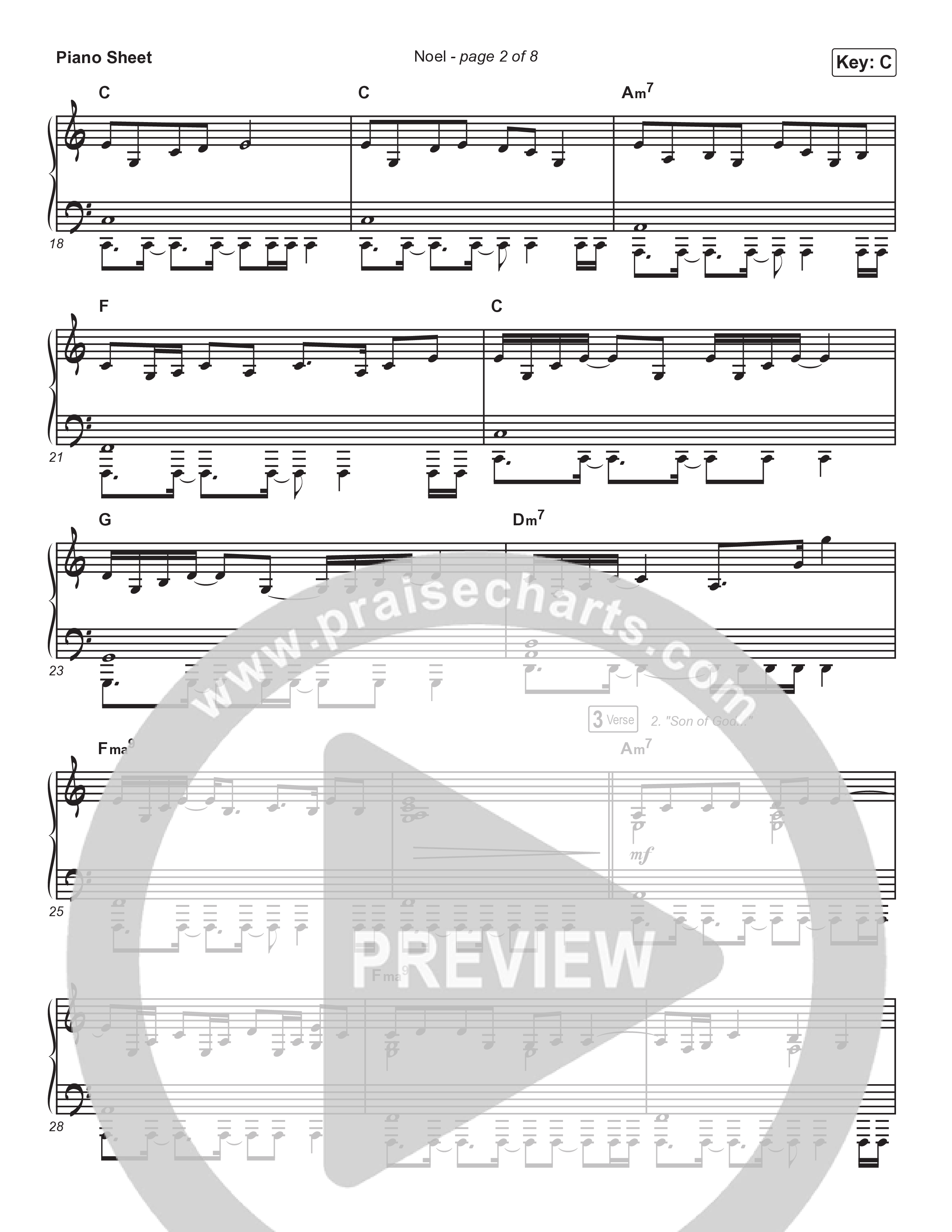 Noel Piano Sheet (Maverick City Music / Lizzie Morgan)