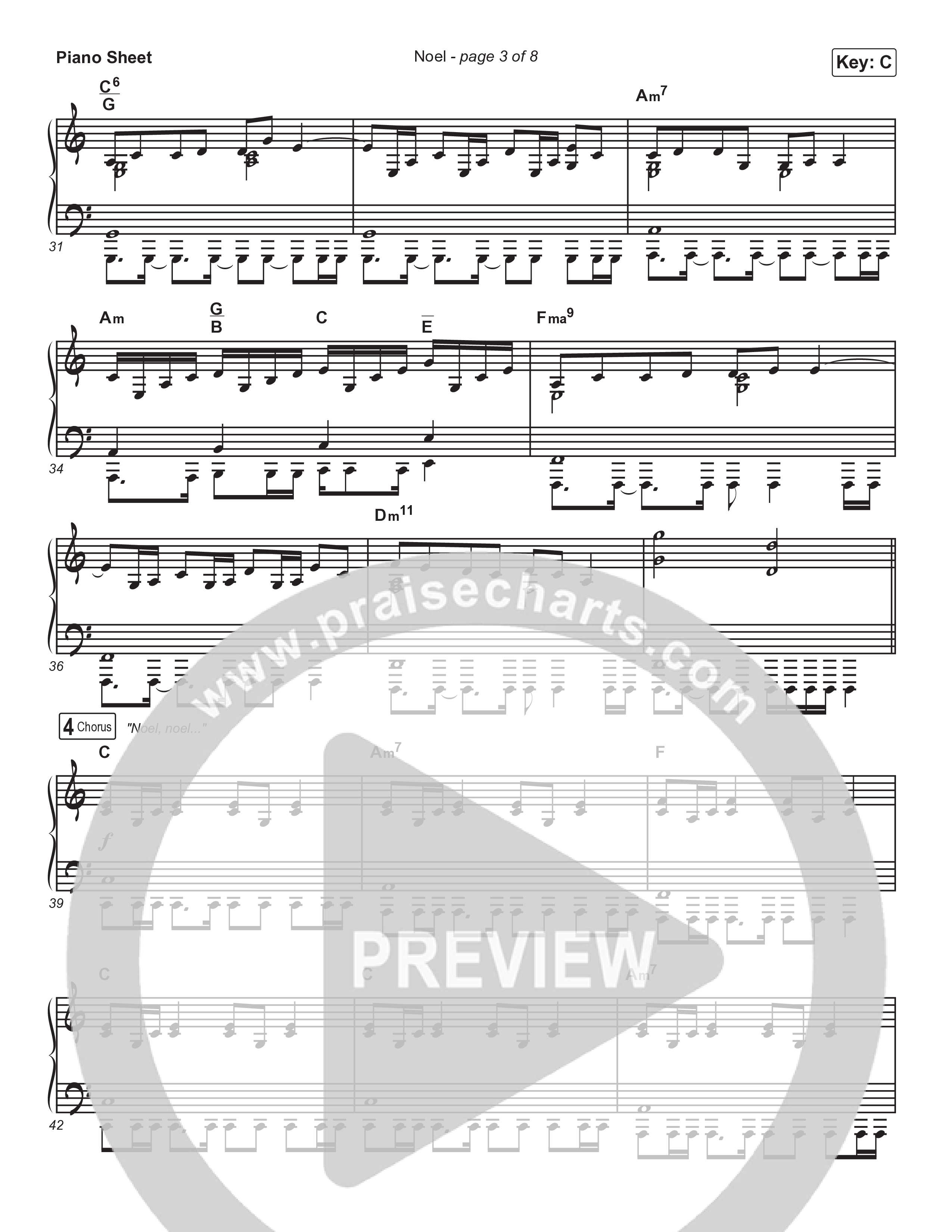 Noel Piano Sheet (Maverick City Music / Lizzie Morgan)
