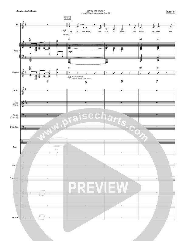 Joy To The World / Joy Of The Lord Conductor's Score (Maverick City Music / Naomi Raine / Todd Galberth)