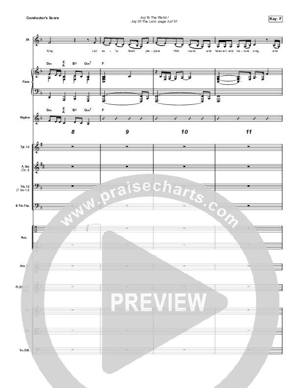 Joy To The World / Joy Of The Lord Conductor's Score (Maverick City Music / Naomi Raine / Todd Galberth)