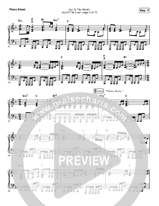 Joy To The World / Joy Of The Lord Piano Sheet (Maverick City Music / Naomi Raine / Todd Galberth)