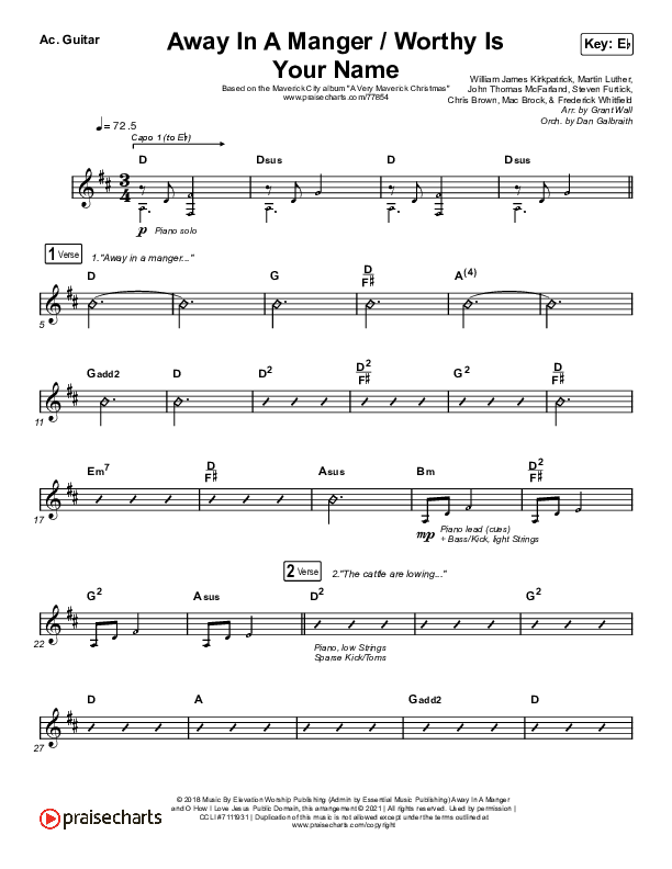 Away In A Manger / Worthy Is Your Name Acoustic Guitar (Maverick City Music / Kim Walker-Smith / Chandler Moore)