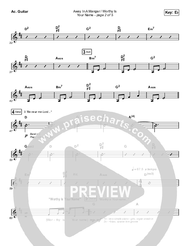 Away In A Manger / Worthy Is Your Name Acoustic Guitar (Maverick City Music / Kim Walker-Smith / Chandler Moore)