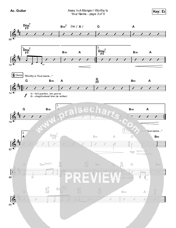 Away In A Manger / Worthy Is Your Name Acoustic Guitar (Maverick City Music / Kim Walker-Smith / Chandler Moore)