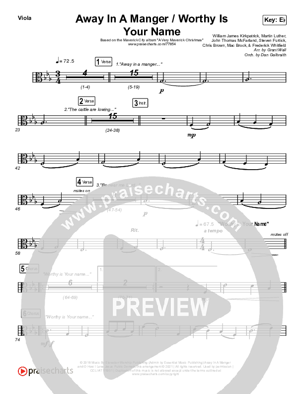 Away In A Manger / Worthy Is Your Name Viola (Maverick City Music / Kim Walker-Smith / Chandler Moore)