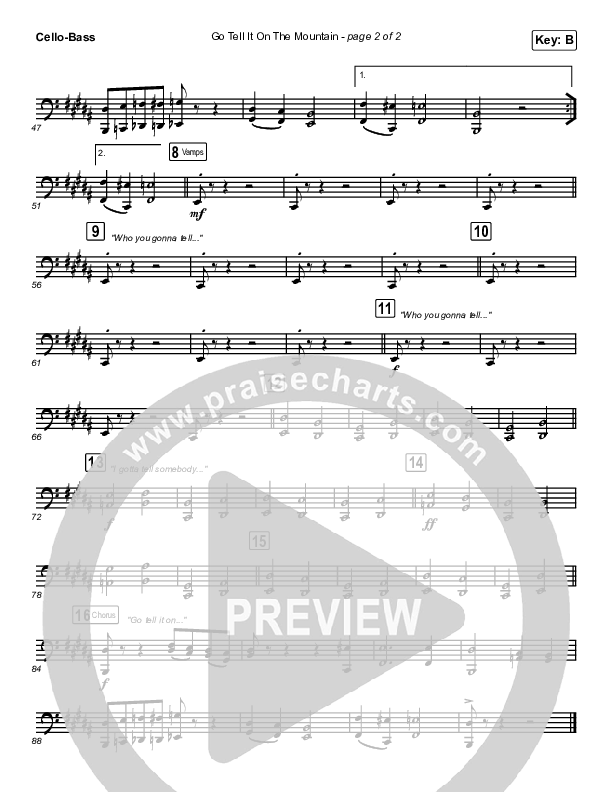 Go Tell It On The Mountain Cello/Bass (Maverick City Music / Melvin Chrispell III / Chandler Moore)