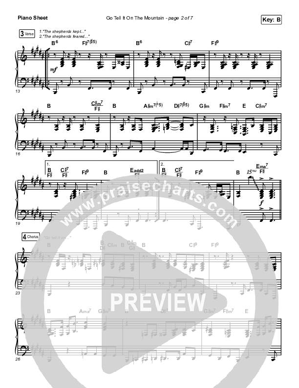 Go Tell It On The Mountain Piano Sheet (Maverick City Music / Melvin Chrispell III / Chandler Moore)
