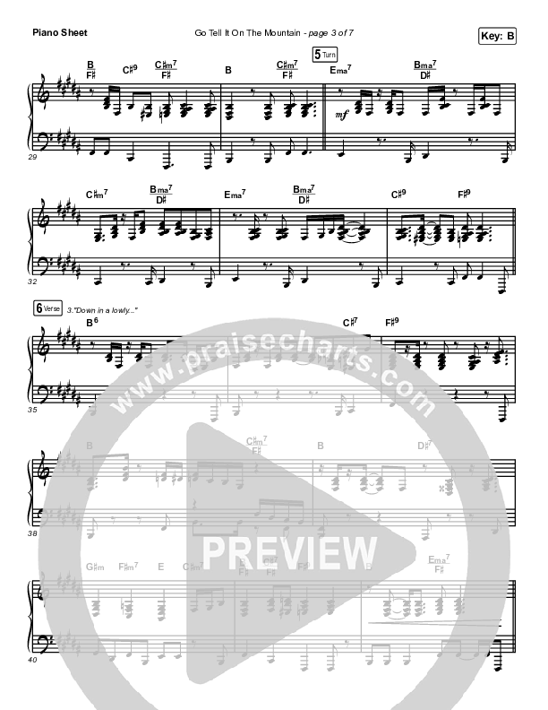 Go Tell It On The Mountain Piano Sheet (Maverick City Music / Melvin Chrispell III / Chandler Moore)