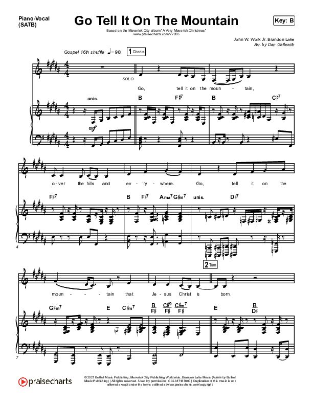 Go Tell It On The Mountain Sheet Music PDF (Maverick City Music ...