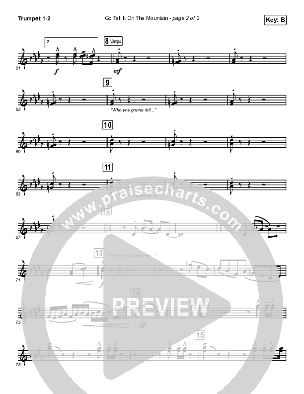 Go Tell It On The Mountain Trumpet 1,2 (Maverick City Music / Melvin Chrispell III / Chandler Moore)