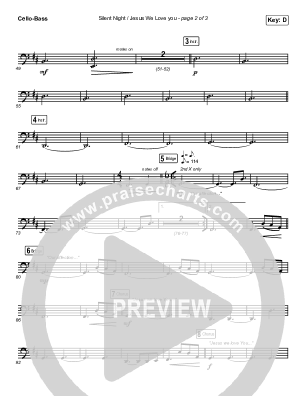 Silent Night / Jesus We Love You Cello/Bass (Maverick City Music / Brandon Lake / Phil Wickham / Kim Walker-Smith)