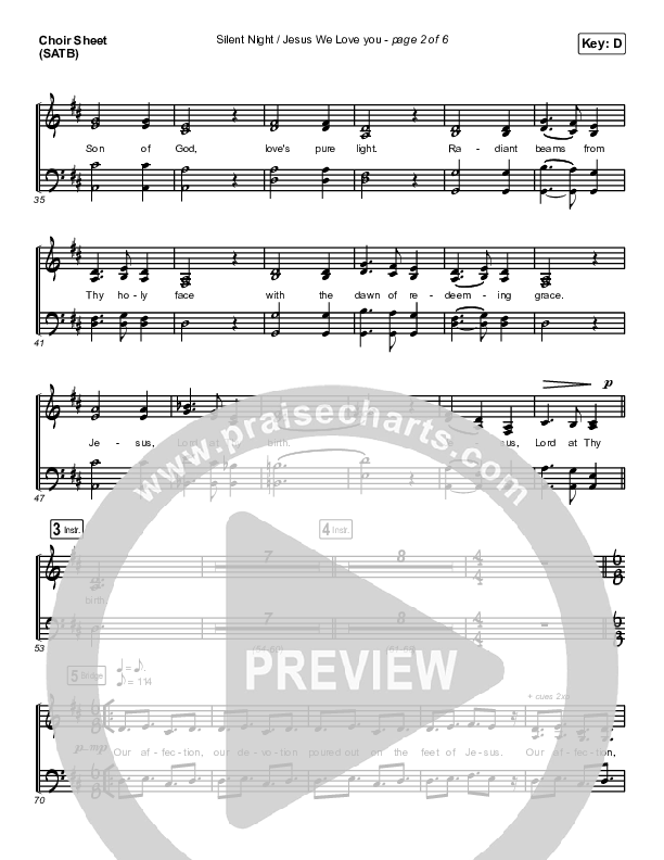 Silent Night / Jesus We Love You Choir Sheet (SATB) (Maverick City Music / Brandon Lake / Phil Wickham / Kim Walker-Smith)
