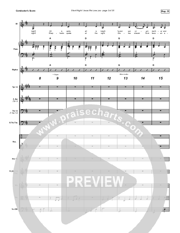 Silent Night / Jesus We Love You Conductor's Score (Maverick City Music / Brandon Lake / Phil Wickham / Kim Walker-Smith)