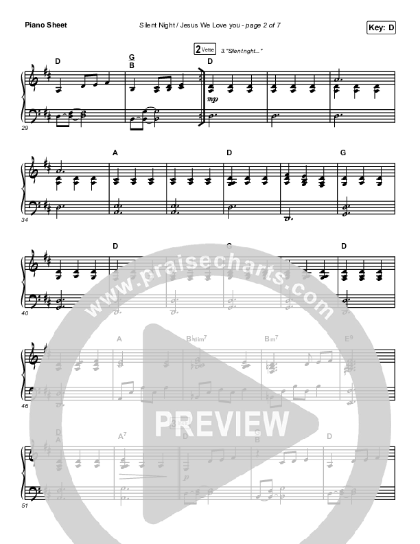 Silent Night / Jesus We Love You Piano Sheet (Maverick City Music / Brandon Lake / Phil Wickham / Kim Walker-Smith)