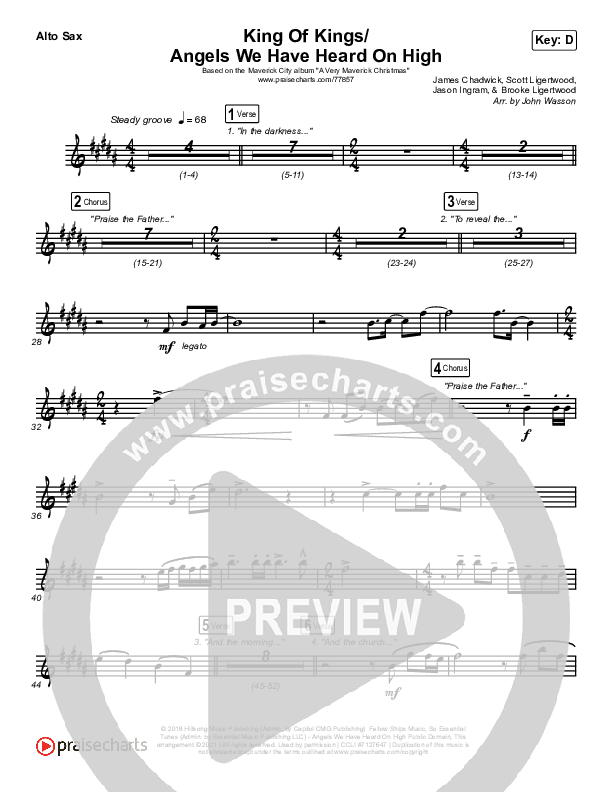 King Of Kings / Angels We Have Heard On High Alto Sax (Maverick City Music / Naomi Raine / Kim Walker-Smith)