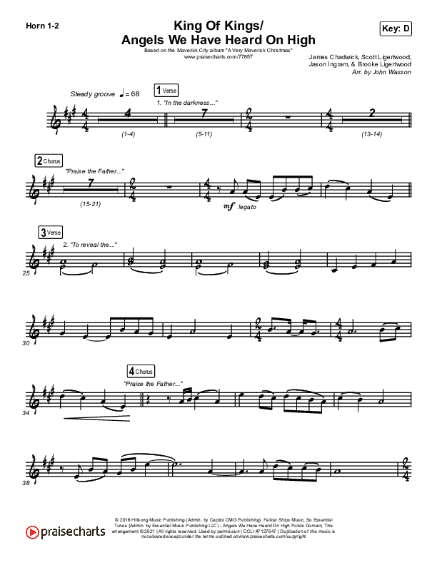 King Of Kings / Angels We Have Heard On High French Horn 1/2 (Maverick City Music / Naomi Raine / Kim Walker-Smith)