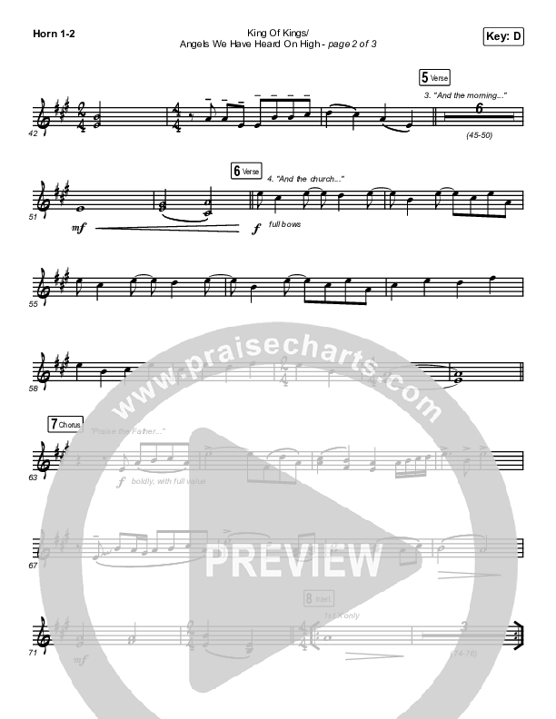 King Of Kings / Angels We Have Heard On High French Horn 1/2 (Maverick City Music / Naomi Raine / Kim Walker-Smith)