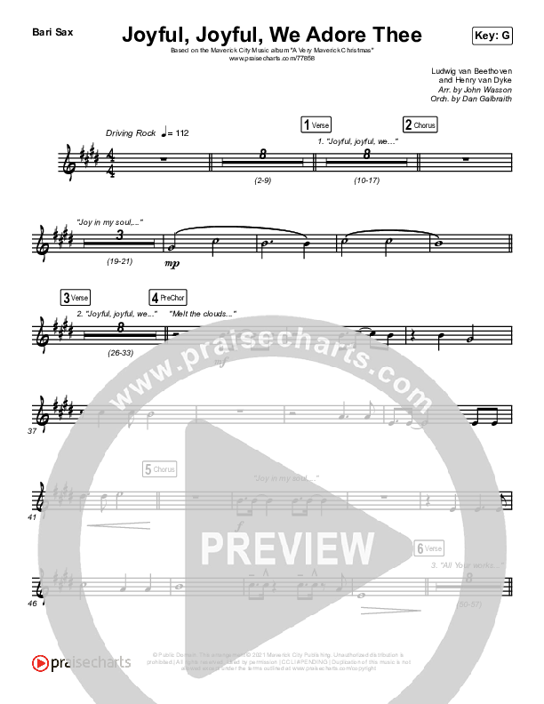 Joyful Joyful We Adore Thee Bari Sax (Maverick City Music / Ryan Ofei)
