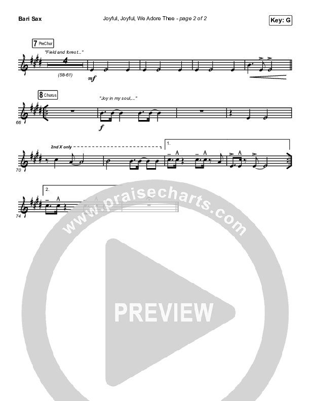 Joyful Joyful We Adore Thee Bari Sax (Maverick City Music / Ryan Ofei)