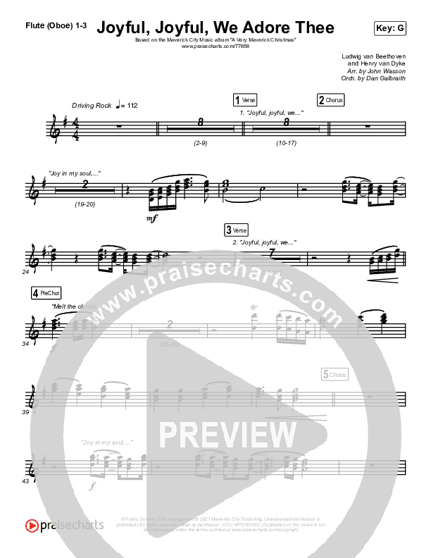 Joyful Joyful We Adore Thee Flute/Oboe 1/2/3 (Maverick City Music / Ryan Ofei)