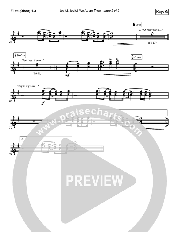 Joyful Joyful We Adore Thee Flute/Oboe 1/2/3 (Maverick City Music / Ryan Ofei)