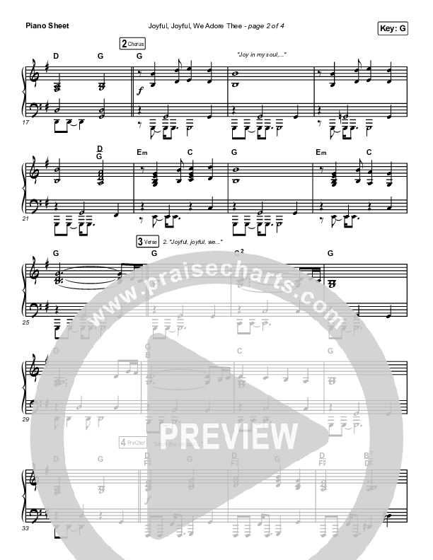 Joyful Joyful We Adore Thee Piano Sheet (Maverick City Music / Ryan Ofei)