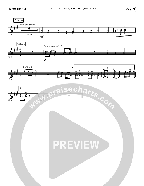 Joyful Joyful We Adore Thee Tenor Sax 1/2 (Maverick City Music / Ryan Ofei)