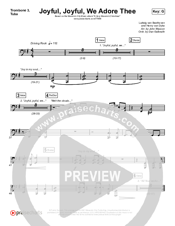 Joyful Joyful We Adore Thee Trombone 3/Tuba (Maverick City Music / Ryan Ofei)