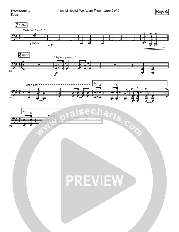 Joyful Joyful We Adore Thee Trombone 3/Tuba (Maverick City Music / Ryan Ofei)