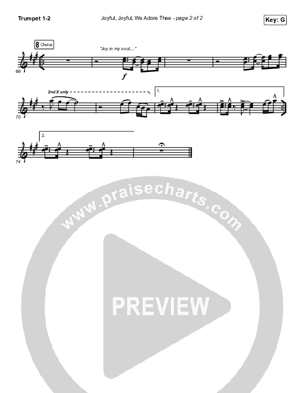 Joyful Joyful We Adore Thee Trumpet 1,2 (Maverick City Music / Ryan Ofei)