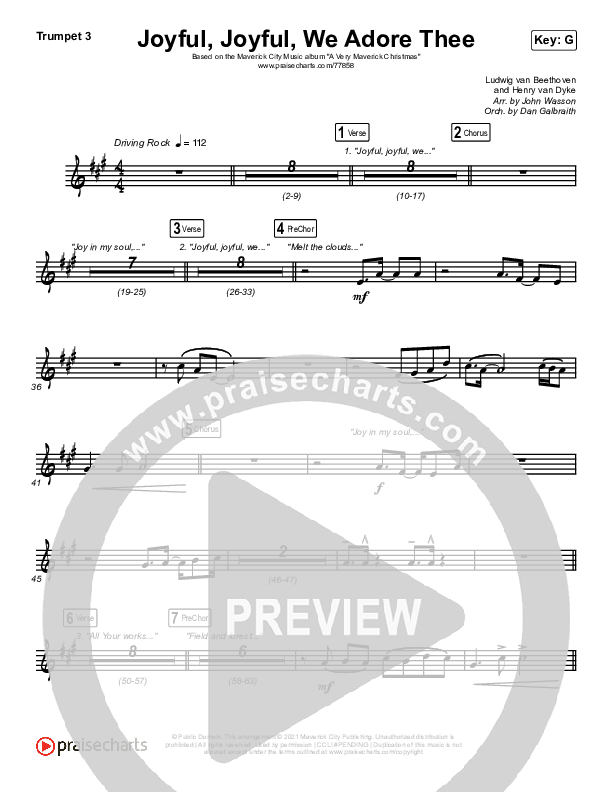 Joyful Joyful We Adore Thee Trumpet 3 (Maverick City Music / Ryan Ofei)