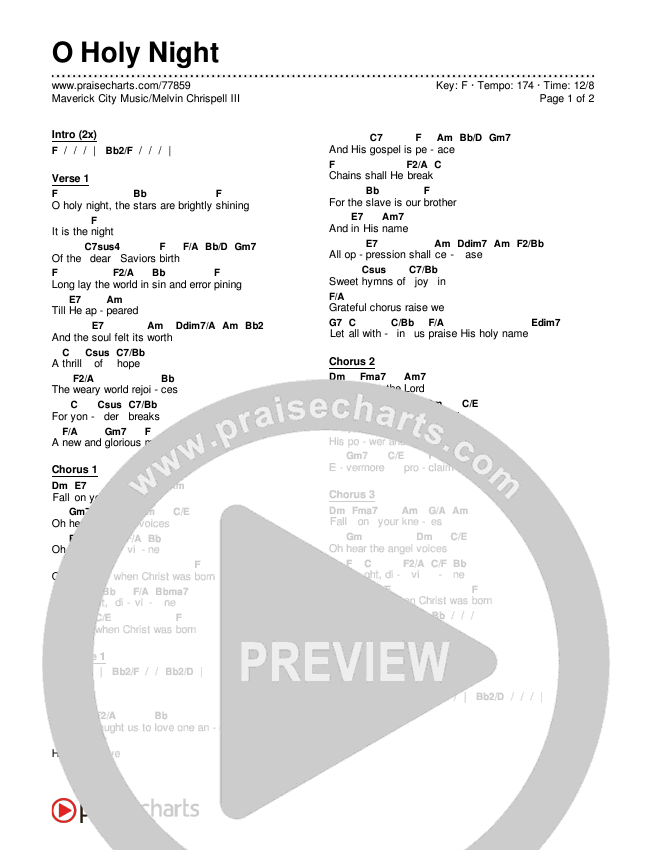 O Holy Night Chords & Lyrics (Maverick City Music / Melvin Chrispell III)