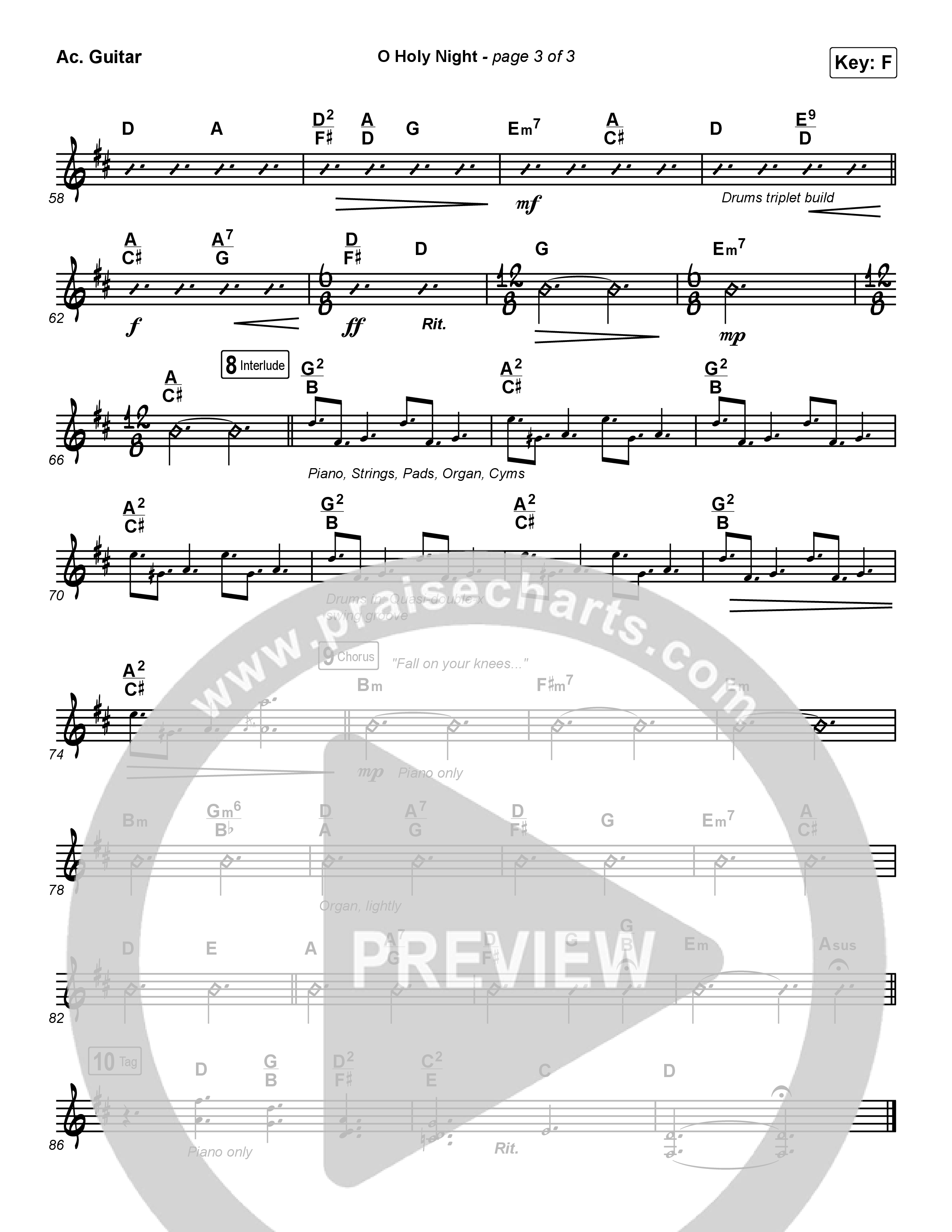 O Holy Night Acoustic Guitar (Maverick City Music / Melvin Chrispell III)