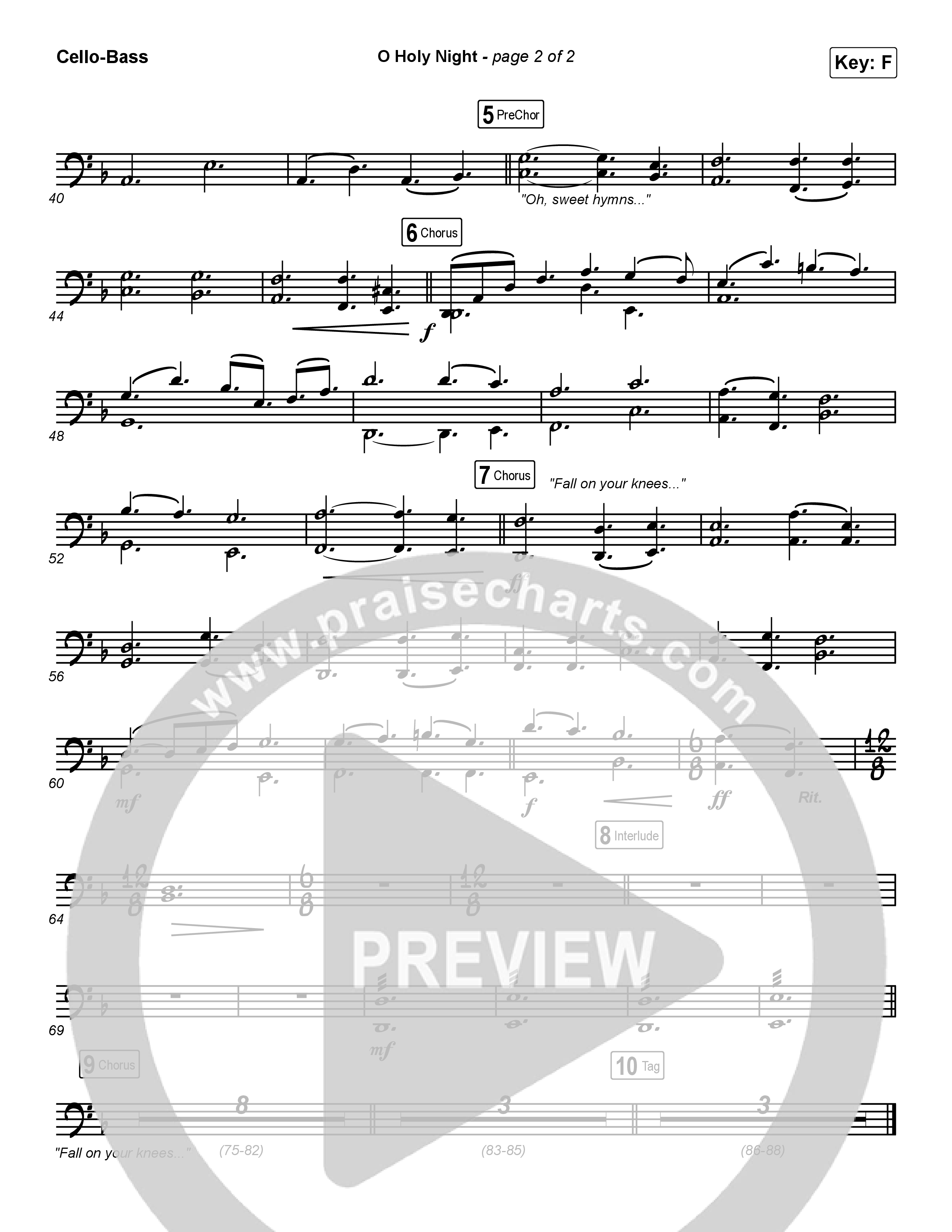 O Holy Night Cello/Bass (Maverick City Music / Melvin Chrispell III)