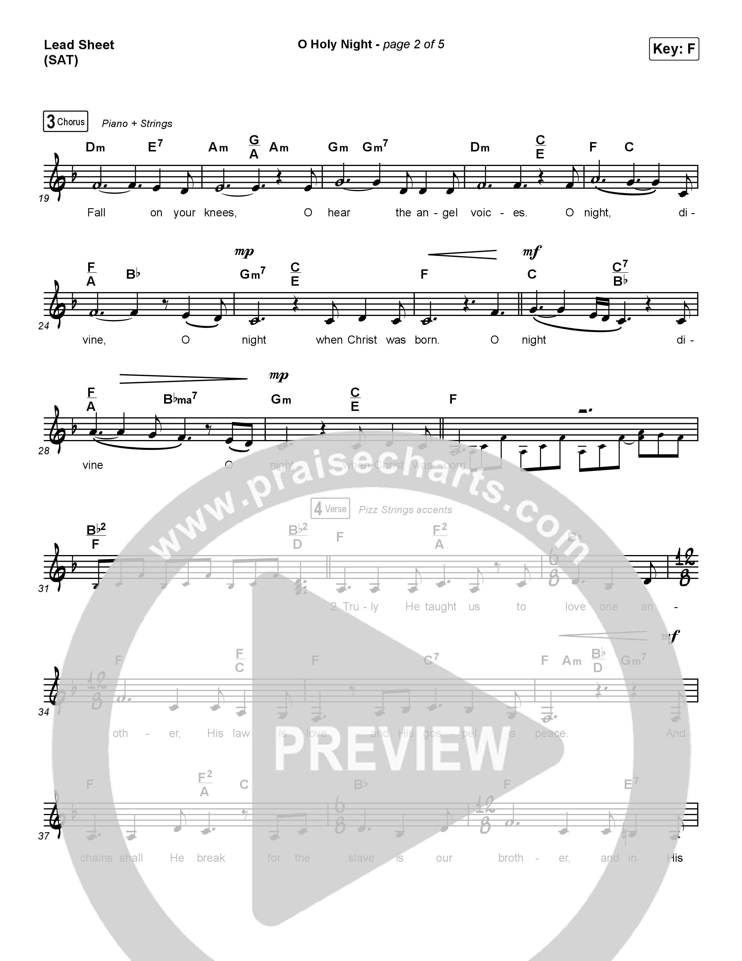 O Holy Night Lead Sheet (SAT) (Maverick City Music / Melvin Chrispell III)