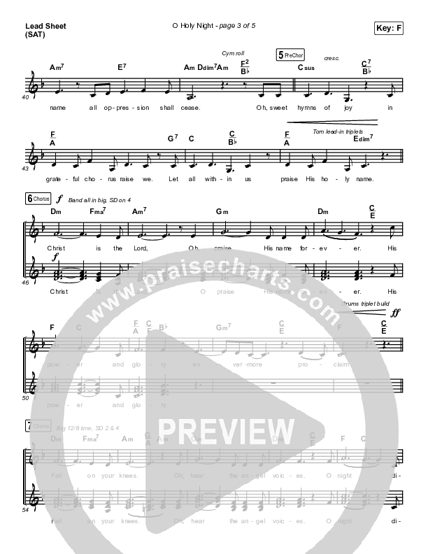 O Holy Night Lead Sheet (SAT) (Maverick City Music / Melvin Chrispell III)