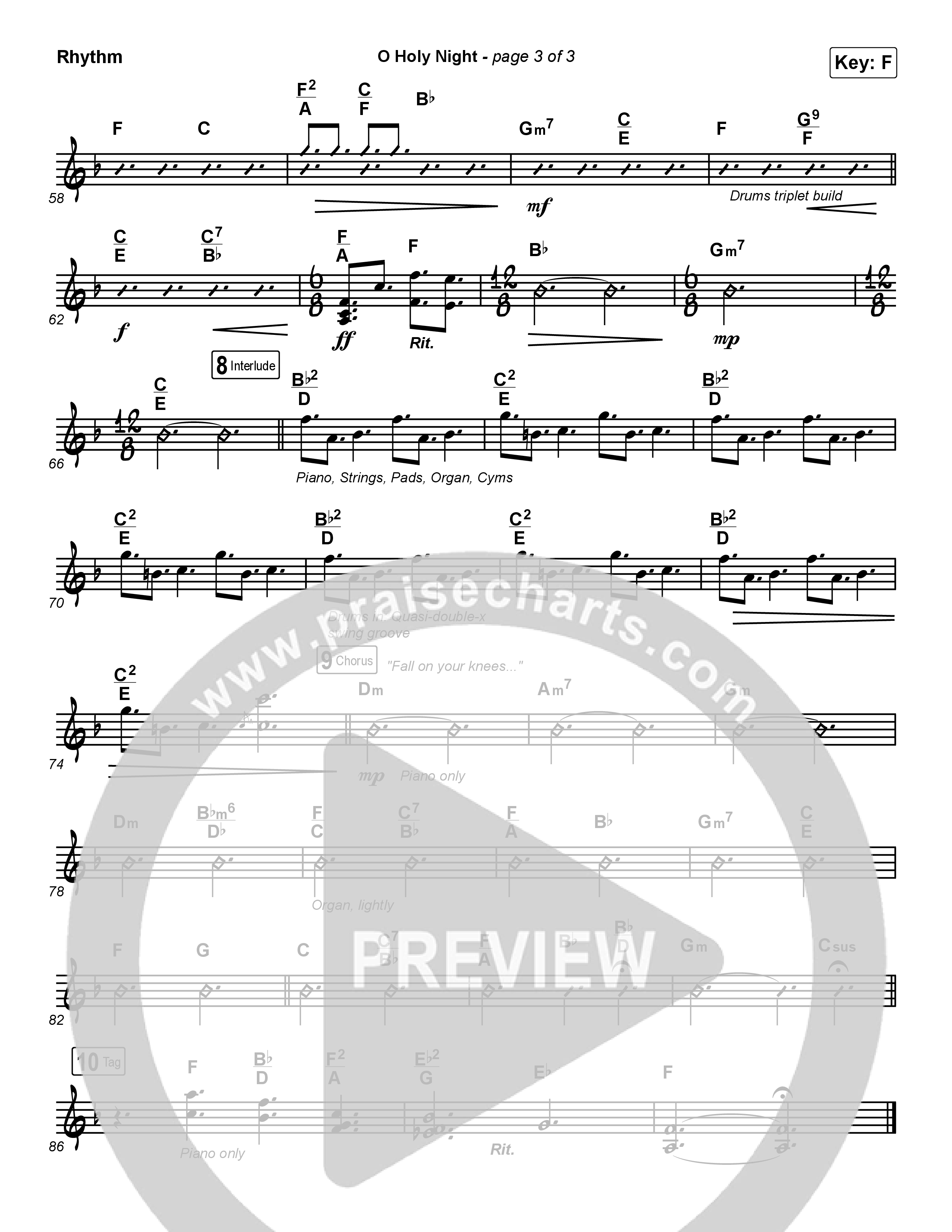 O Holy Night Rhythm Chart (Maverick City Music / Melvin Chrispell III)