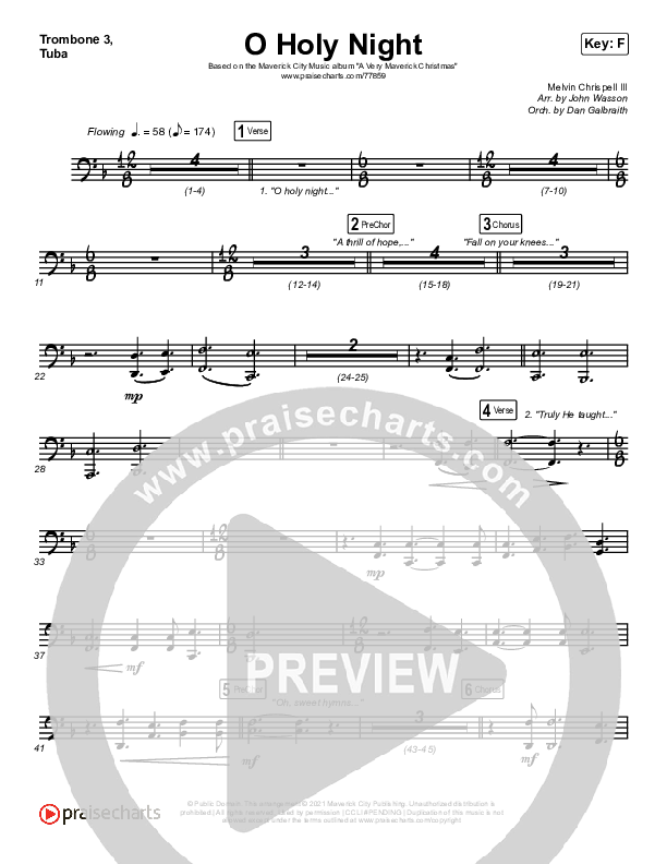 O Holy Night Trombone 1,2 (Maverick City Music / Melvin Chrispell III)